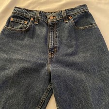 VINTAGE Levi s 551 Blue Jeans Womens 10 Petite M Relaxed Fit Tapered Leg GOOD