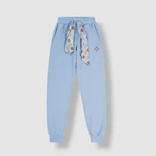 $575 Casablanca Men's Blue Silk Scarf Stretch Waist Sweatpants Size XL