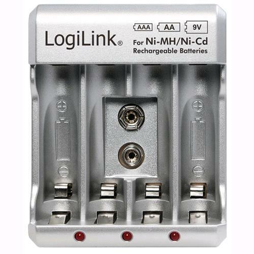 Logilink Caricabatterie per AA / AAA / 9V Ni-MH / Ni-Cd