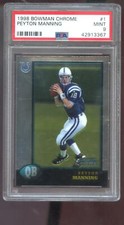 1998 Bowman Chrome #1 Peyton Manning ROOKIE RC MINT PSA 9 Graded Football Card
