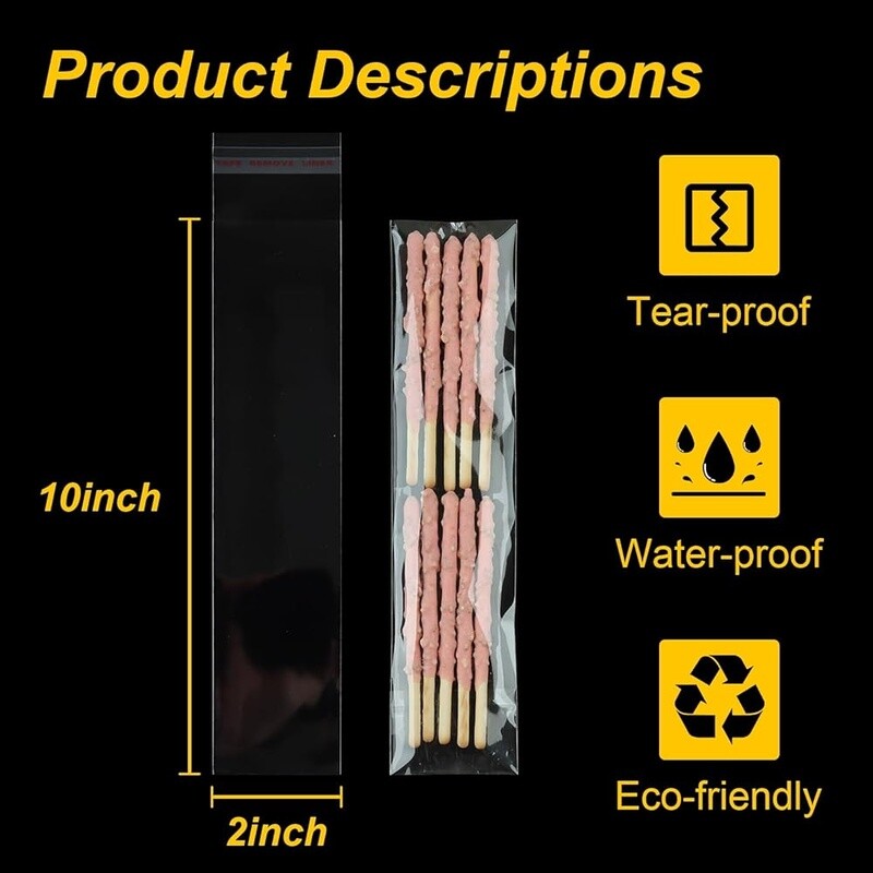 120 Pcs Clear Cellophane Bags Self Seal Cello Bags Cookies Treats Party Favors