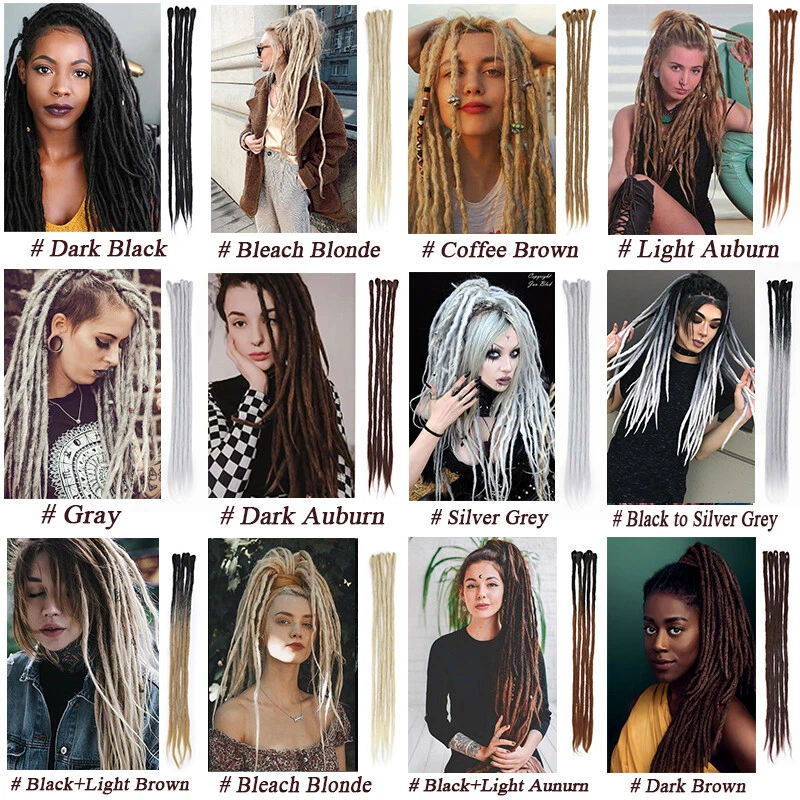 60cm Dreadlocks Extension Ombre Blond Kunsthaar Dreads Locs Haarverlängerungen - Bild 4 von 4