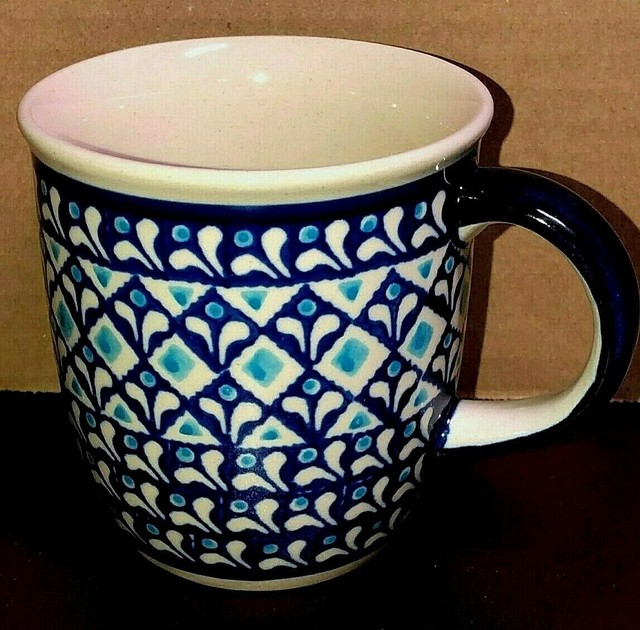 Polish Pottery BoleslawlecHandmade In PolandCoffee/Tea CupBlueMint