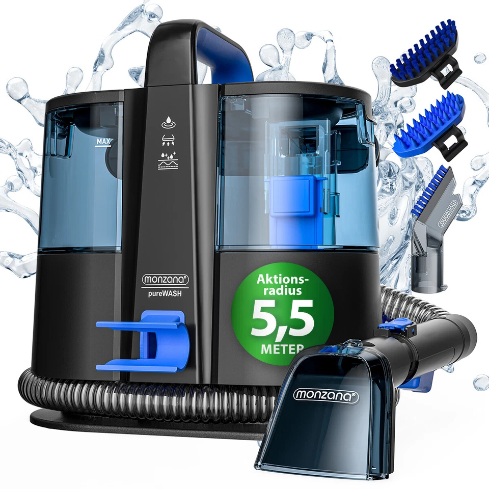 MONZANA® Waschsauger Auto Polsterreiniger Sofa Teppich Fleckenreiniger Tragbar