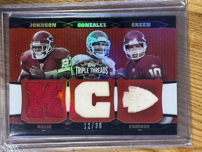 2006 Topps Triple Threads Triple Relic Combo Green / Gonzalez / Johnson /36 KC