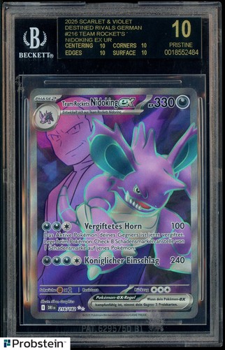 2025 Pokemon DRI EN #216 Rocket's Nidoking ex Ultra Rare BGS 10 BLACK LABEL