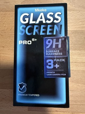 Mkeke Glass Screen Pro S+ Tempered Glass 3-Pack w/ Camera Lens Film