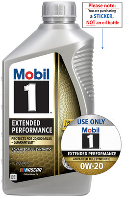 Mobil 1 Extended Performance 0W-20   Engine Bay ID Labels (Set of 2)