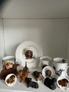 Job Lot Dachshund Figurines Plates Mugs Et Cetera