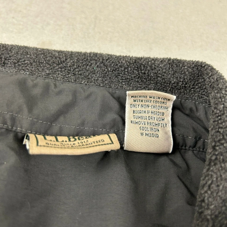 LL Bean Shirt Mens XXL Black Fleece Lined Button Up Long Sleeves Heavyweight - Image 4 of 4