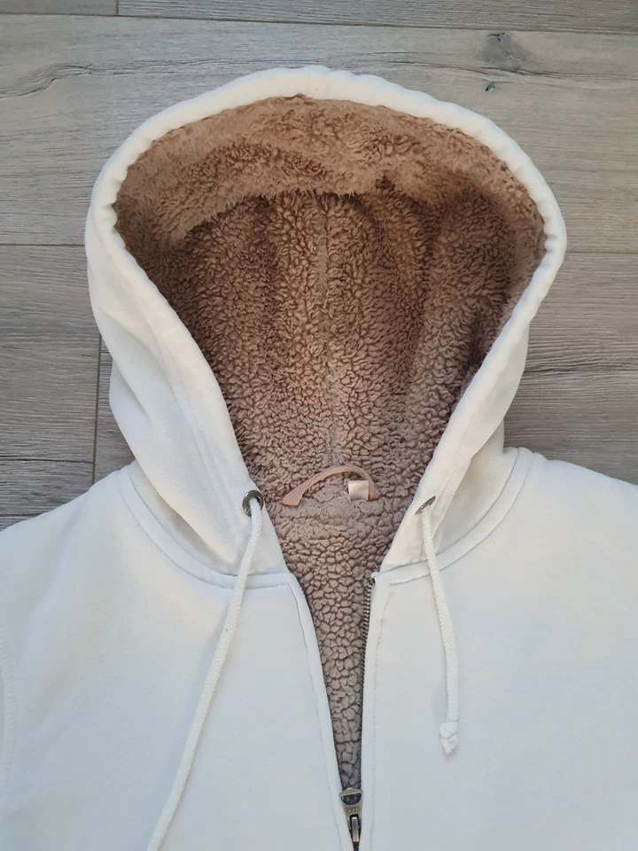 Sweatshirtjacke  Kapuzenjacke Hoodie Damen gefüttert creme-weiß Gr. M - Bild 2 von 4
