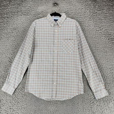 Ben Sherman Shirt Mens Medium White Plaid Long Sleeve Button Up NWT 