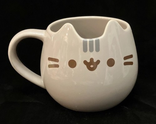 Pusheen Our Name is Mud Cute Mug Sculpted Kitty Cat Face Ears Ceramic Coffee Cup