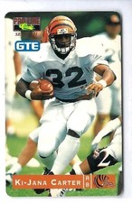 1995 Classic Pro Line GTE $2 Phone Cards #20 Ki-Jana Carter Rookie Bengals