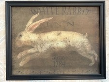 Vintage Rabbit Picture Framed White Rabbit Inn 8x10” Vintage Rabbit Picture Framed White Rabbit Inn 8x10”