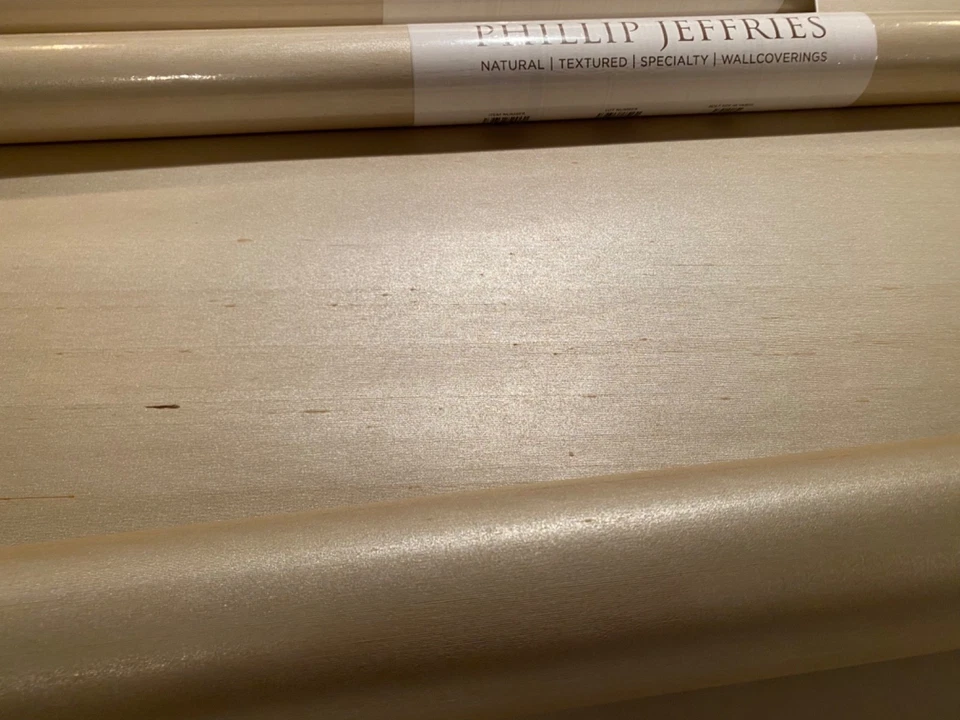 Papel pintado de ábaca 8YD PHILLIP JEFFRIES 3220 STARDUST SILK $1000 venta al por menor 32YD disponible Foto 2 de 4