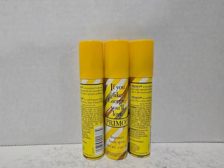3 Designer Imposter Like GIORGIO PRIMO Fragrance Body Spray 0.5 oz each *New*