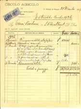 1927 SAN GIORGIO DI NOGARO (UD) Estratto conto circolo agricolo *Carta intestata