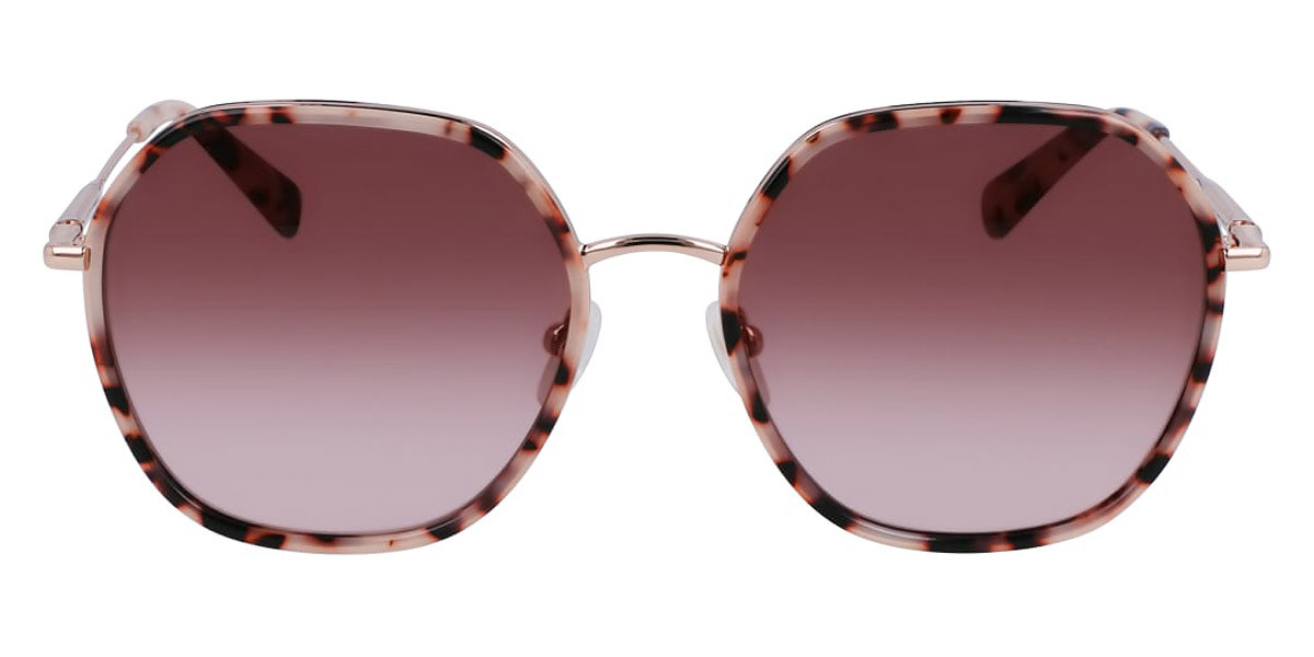 Longchamp LON Women Sunglasses Rose Gold Havana 58mm New Authentic