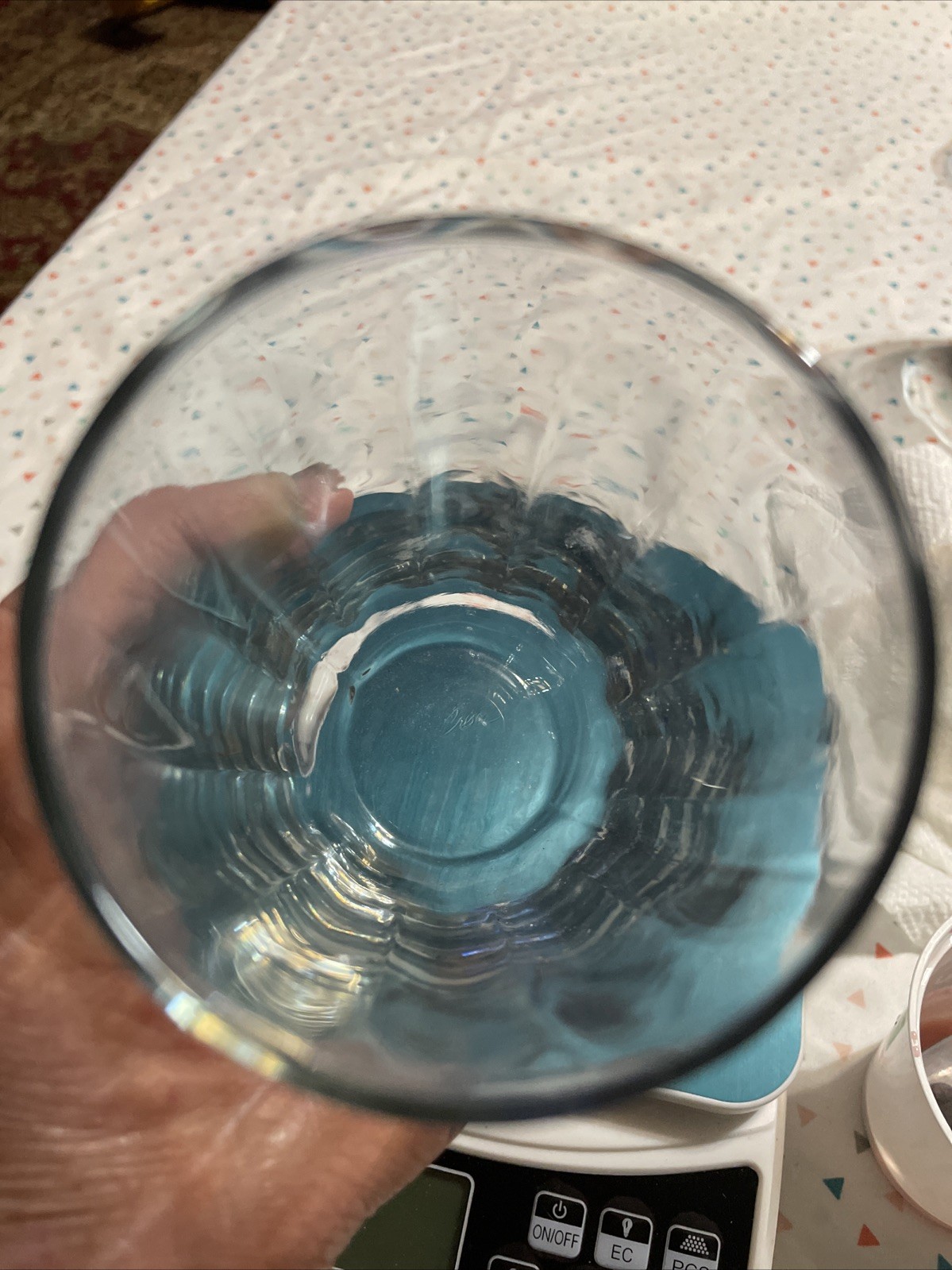 VINTAGE LIBBEY CRISA VERTICAL RIBBED 18oz  CLEAR GLASSES