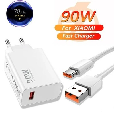 Xiaomi 90W USB-C Schnellladegerät 6A 1m/2m Kabel für 15/14/13 Ultra HyperCharge