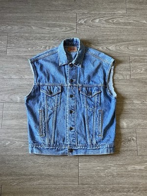 Vintage Levis Denim Jacket Vest Mens Medium Blue 70507-4890 90s