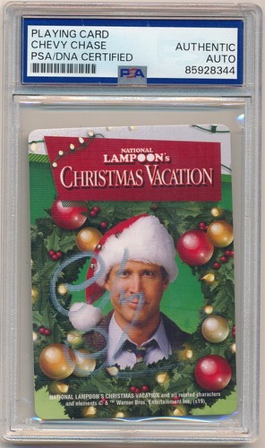 CHEVY CHASE CHRISTMAS VACATION AUTOGRAPH SIGNED PLAYING CARD PSA AUTHENTIC AUTO