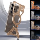 For Samsung Galaxy S26 Ultra S25 S24 S23 S22 Metal Frame Bumper Ring Stand Case