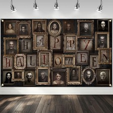 Happy Halloween Portrait Banner Black, 70.8x43.3 inch Polyester Matrial, Horro