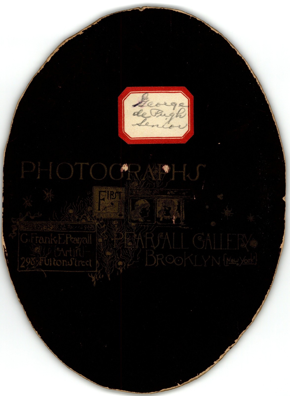 Cabinet Card Circa 1890s G. Frank E. Pearsall Handsome Cadet In Uniform Brooklyn — additional view