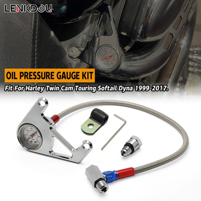 #ad #ad Chrome Engine Oil Pressure Gauge Kit For Harley Twin Cam Road King Twin Cam $55.27