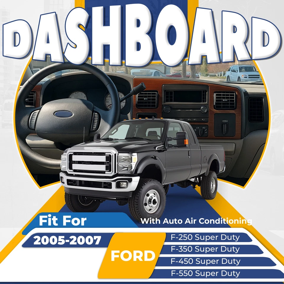 Para 2005-2007 Ford F250 F350 Super Duty painel painel acabamento moldura com AC - Imagem 2 de 4