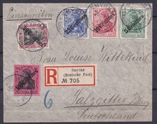 Dt. Post T&uuml;rkei Smyrna 1908 R-Brief n. Salzgitter Buntfrankatur  Seepost!