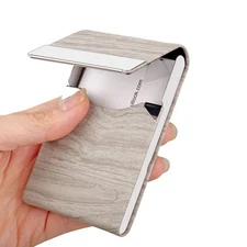 JuneLsy Business Card Holder Case - Professional PU Leather Business Card Cas...