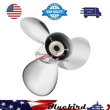9 1/4x9 Stainless Steel Outboard Propeller for Tohatsu & Mercury 9.9-18HP 14T,RH