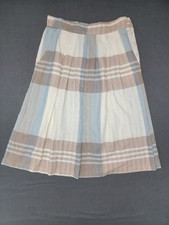 VINTAGE JC PENNY Plaid Preppy Midi Skirt Size 18 Pleated Side Buttons Pockets