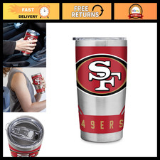 20oz Stainless Steel Tumbler with Lid - NFL Football Design, Perfect for Coffee,