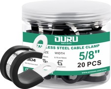 20pcs 58 Inch Stainless Steel Cable Clampsrubber Coated Cushioned Insulated Ca