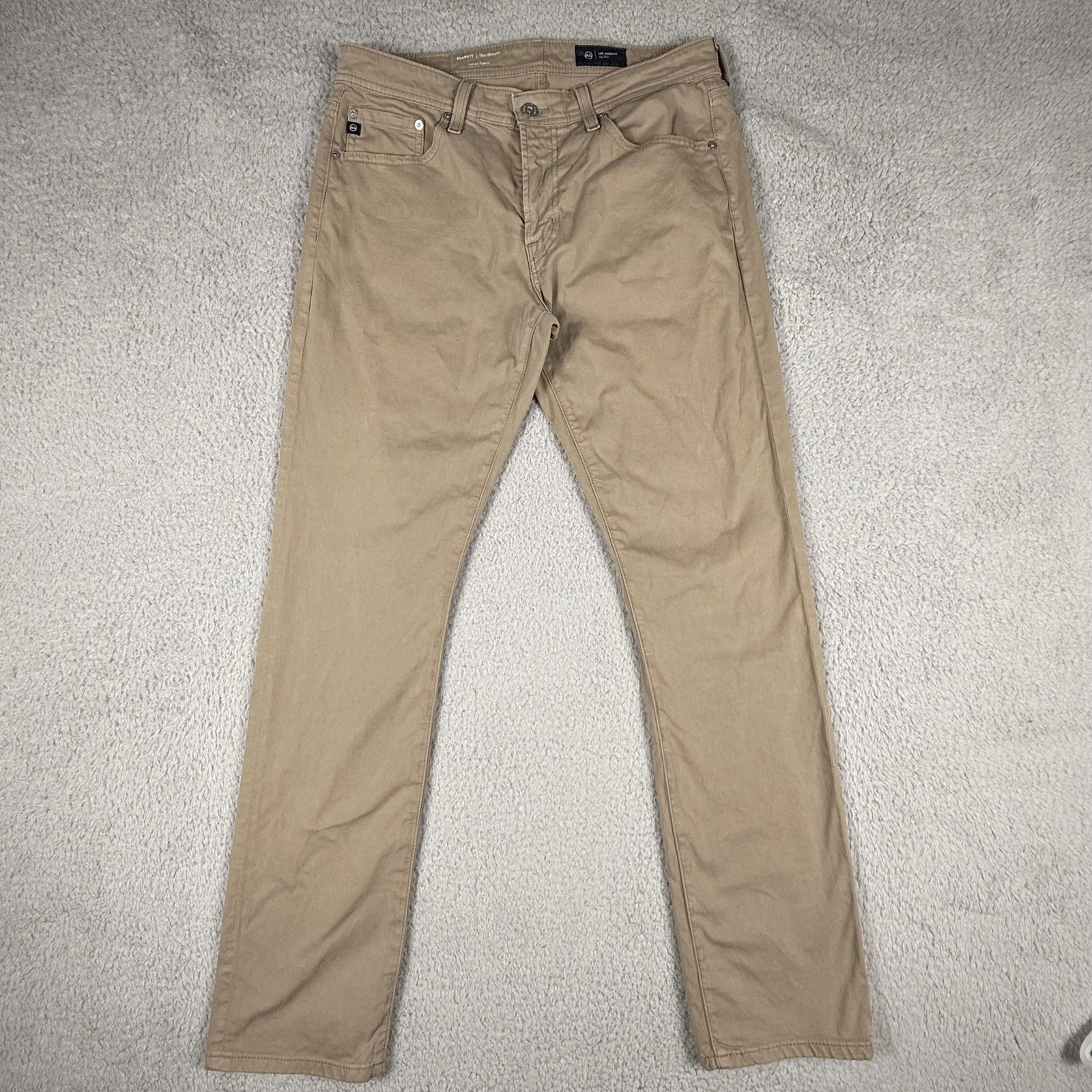 AG Adriano Goldschmied Pants Mens 31x32 34x31 Khaki Everett Twill Slim Straight