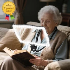 Large 10X Hands Free Magnifying Glass with Light for Reading Neck Wear Magnifier