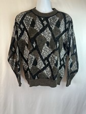 Le Tigre Men's Vintage Pullover Sweater Size Medium Graphic Neutral Pattern