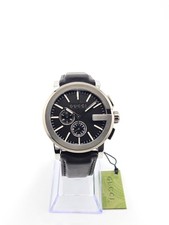 Gucci G-Chrono YA101205 Leather Band Black Dial Men's Watch ⌚