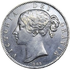 VICTORIA. CROWN.  1845.  NEARLY EF. 12776