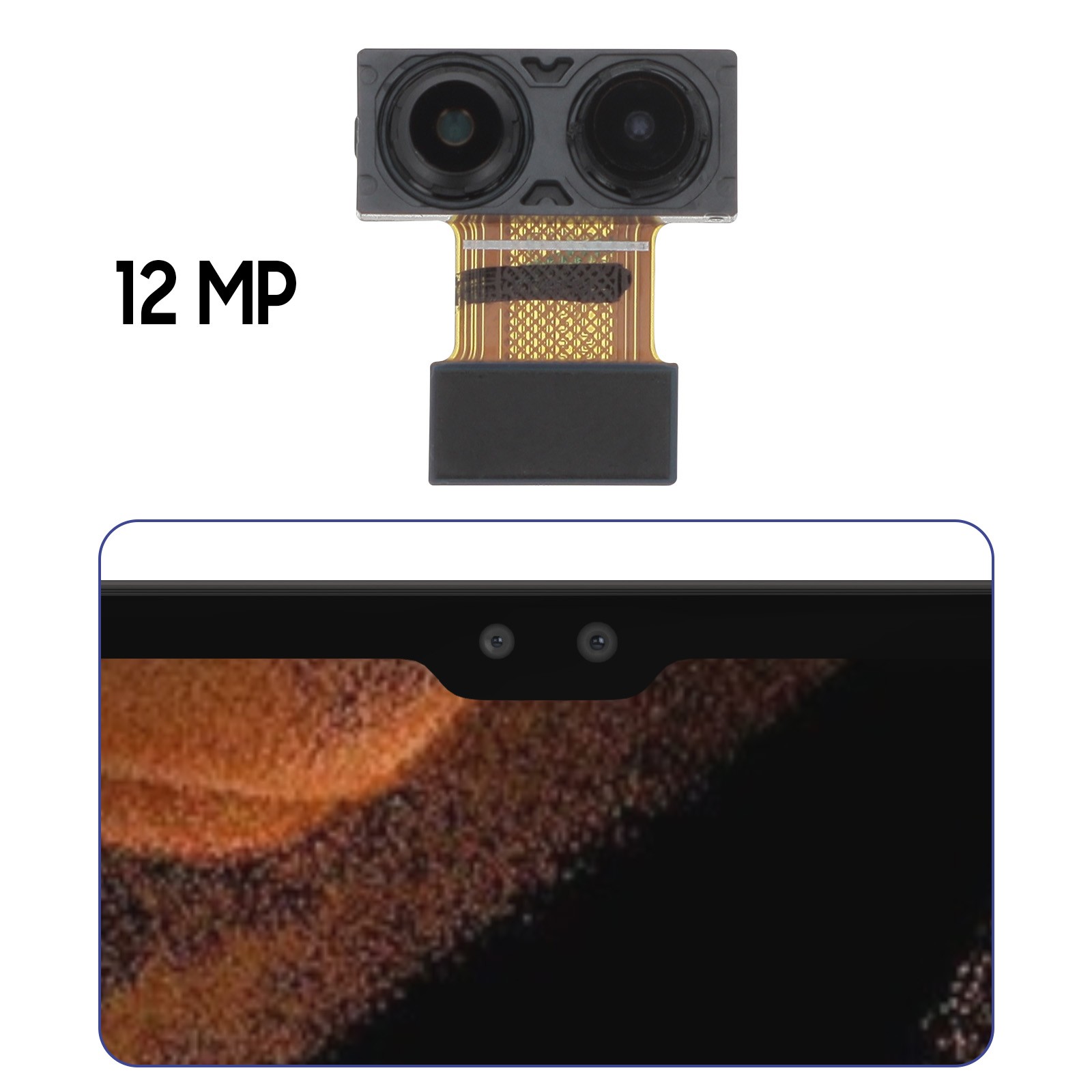 Module double caméra avant Tab S8 Ultra objectif ultra grand angle 12MP haute résolution - 3