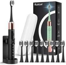 Sonic Electric Toothbrush for Adults and Kids, Comes with 10 Brush Heads  Trave