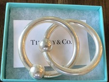 VINTAGE TIFFANY CO STERLING SILVER 925 DOUBLE 2 RING BABY RATTLE TEETHING RING