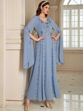 Women Elegant Long Robe Muslim Kaftan Islam Abaya Long Dress Robe Party Gown