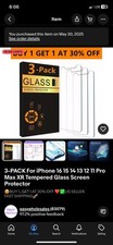 3-PACK For iPhone 16 Pro Max XR Tempered Glass Screen Protector
