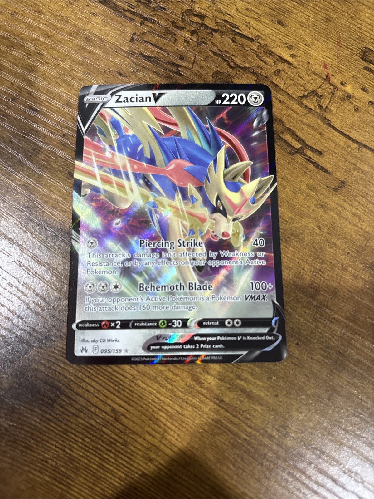 Pokemon TCG Zacian V 95/159 Crown Zenith Holo NM