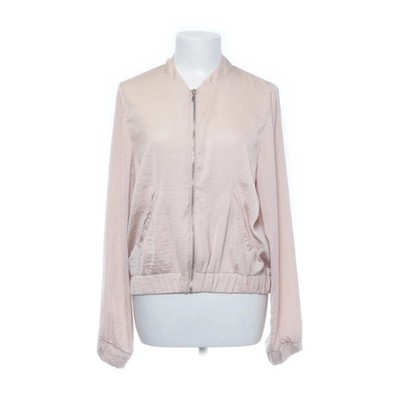 H&M, Bomberjacke, Damen, Größe: 38, Beige, Polyester, Einfarbig, Satin #kJb